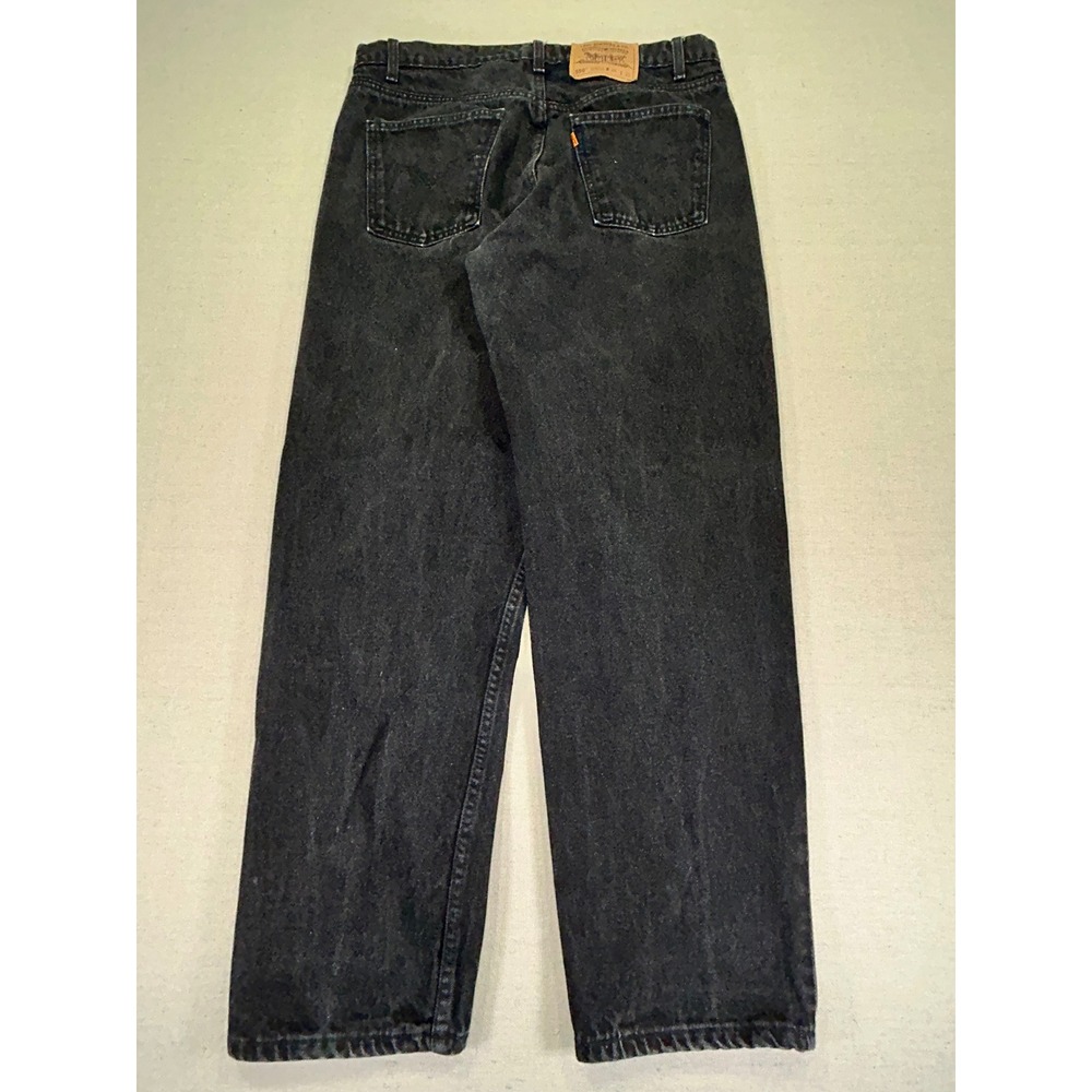 Vintage Levi's 550 Men's 36 Orange Tab Jeans Black Denim Relaxed Taper Baggy 90s - Picture 6 of 8